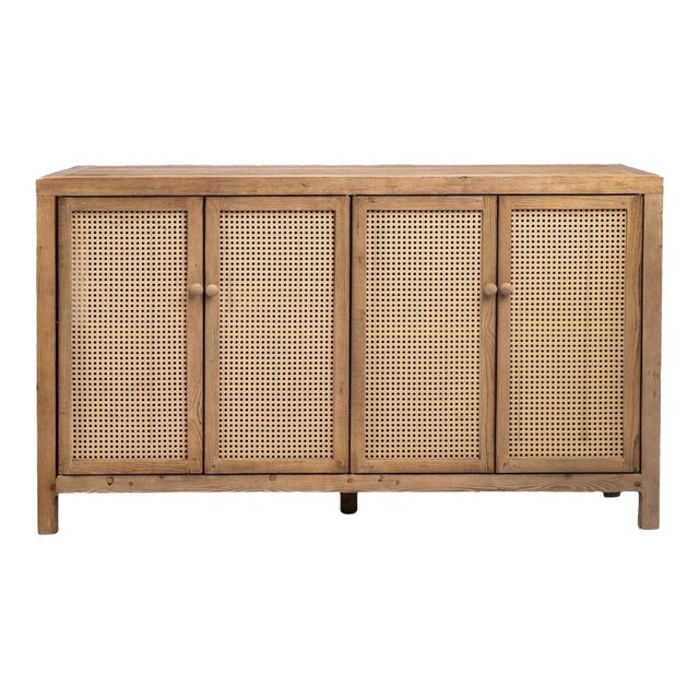 Rattan Cane Door Sideboard For Sale