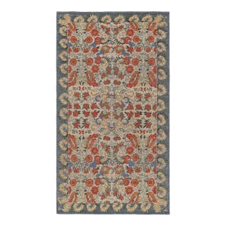 Rug & Kilim’s Classic Style Rug in White With Floral Patterns For Sale