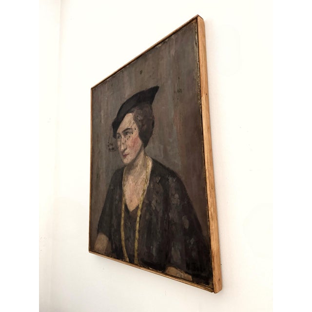 Portraiture 1930s Portrait of a Woman. Oil on Canvas. Signed For Sale - Image 3 of 12
