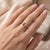 Pretty 14k rose gold ring with 12 round diamonds and 4 round sapphires. Size 6.24 (Sizable) 2.08g