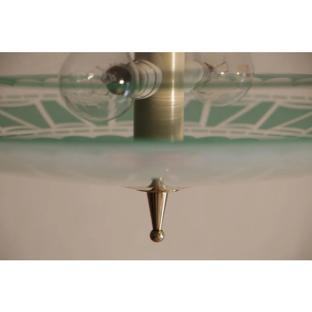 1950s Italian Decorative Glass Double Disc Pendant Lamp, 1950s For Sale - Image 5 of 15