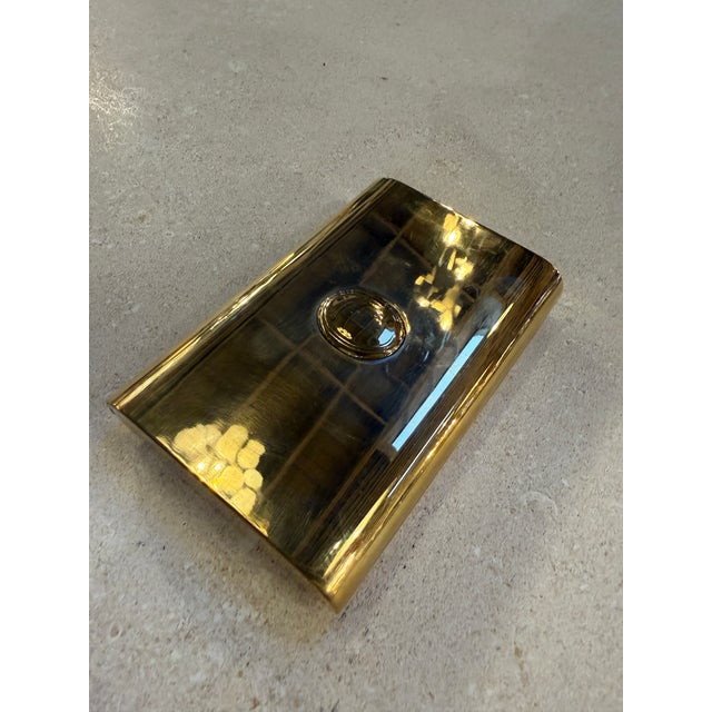 Italian Vintage Italian Brass Hinged Box With Curved Cover, 1970s For Sale - Image 3 of 8