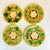A lovely set of Rustic European Arts & Crafts German Salad Plates. They feature a floral botanical and leaf design with a...