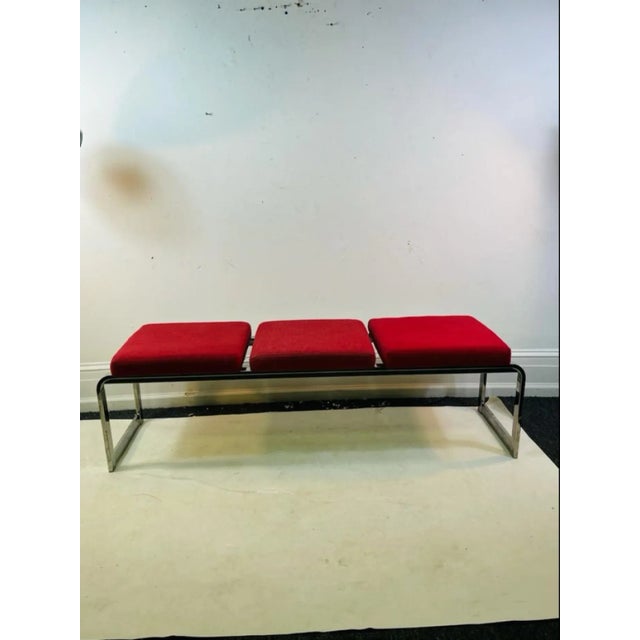 Modern 1970s Design Institute America Modernist Chrome Bench For Sale - Image 3 of 8