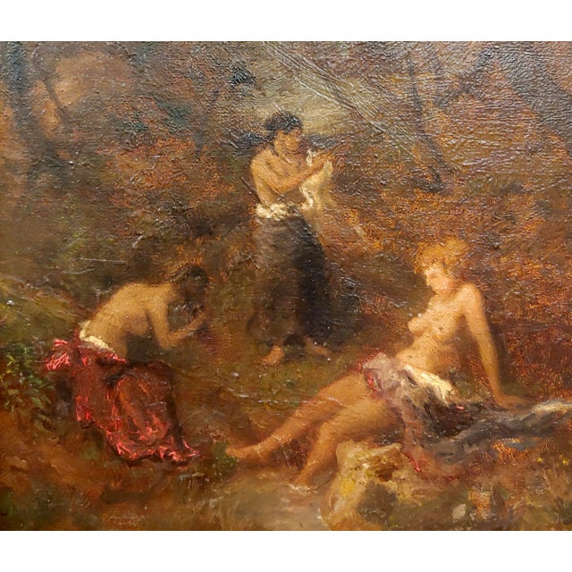 Albert Spethmann - Women Bathing in a Dark Forest-Oil Painting For Sale - Image 4 of 9