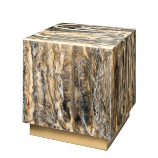 Cube Side Table, Dripped Resin For Sale