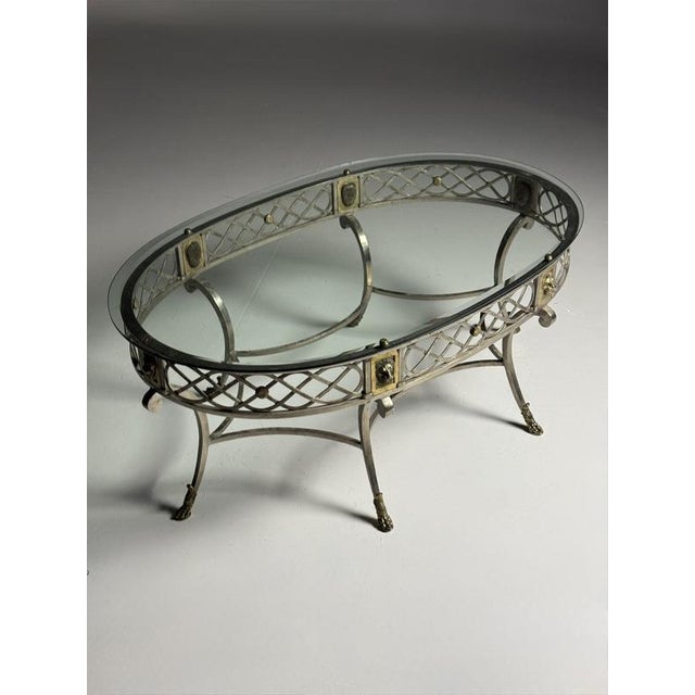Empire Metal Coffee Table with Glass Top, 1980s For Sale - Image 17 of 18