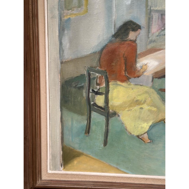 Sigge Ljungkvist, The Letter Writer, 1947, Oil on Canvas, Framed For Sale - Image 10 of 18