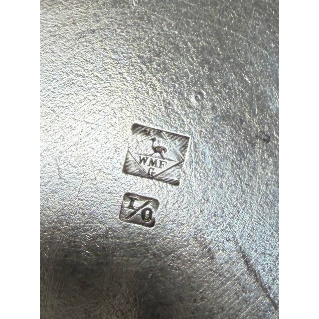 Bronze Antique WMF Silver on Bronze Centerpiece With Lobmeyr Quadrafoil Footed Bowls For Sale - Image 8 of 8