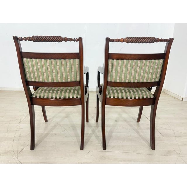 Upholstered Mahogany Dining Armchairs, Set of 2 For Sale - Image 13 of 14