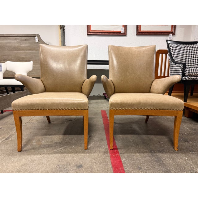 Rose Tarlow Swedish Library Leather Armchairs, Pair For Sale - Image 14 of 18