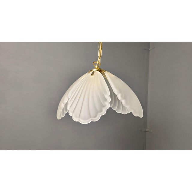 Vintage Italian Glass and Brass Chandelier, 1970s For Sale - Image 15 of 16