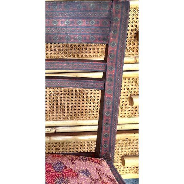 Antique Anglo Indian Style Decoupage Wood Dining Chairs With Patterned Paper and Lacquered Overlay For Sale - Image 18 of 18