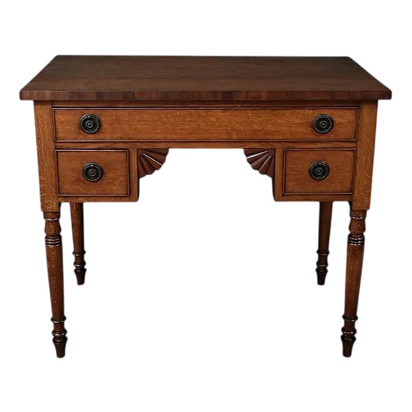 Small English Victorian Desk in Oak For Sale