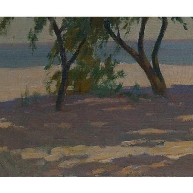 1980s Vintage Ukrainian Impressionist Painting: Sunny Seaside Landscape, 1982 50-60 For Sale - Image 5 of 6