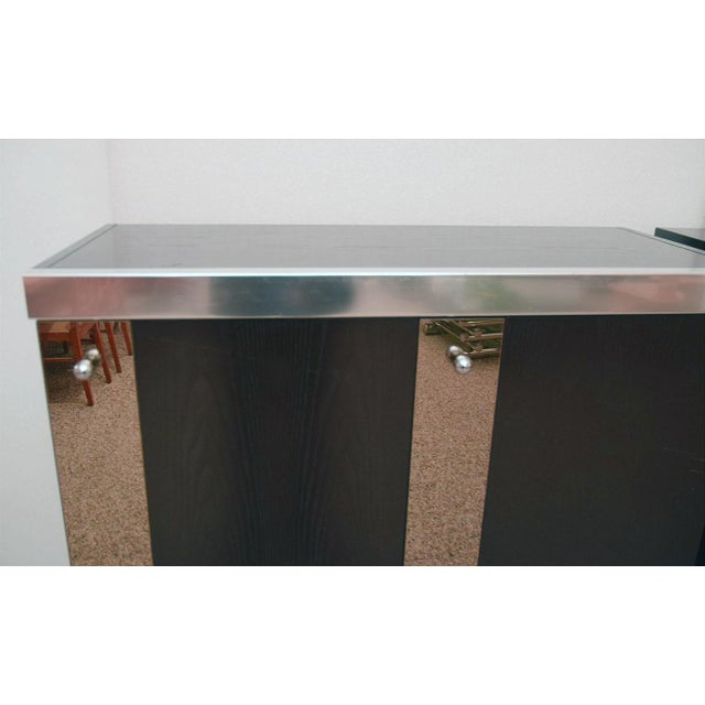 Modular Sideboard in Wengé Wood, Steel and Mirror from Sormani, 1970s, Set of 3 For Sale - Image 13 of 14