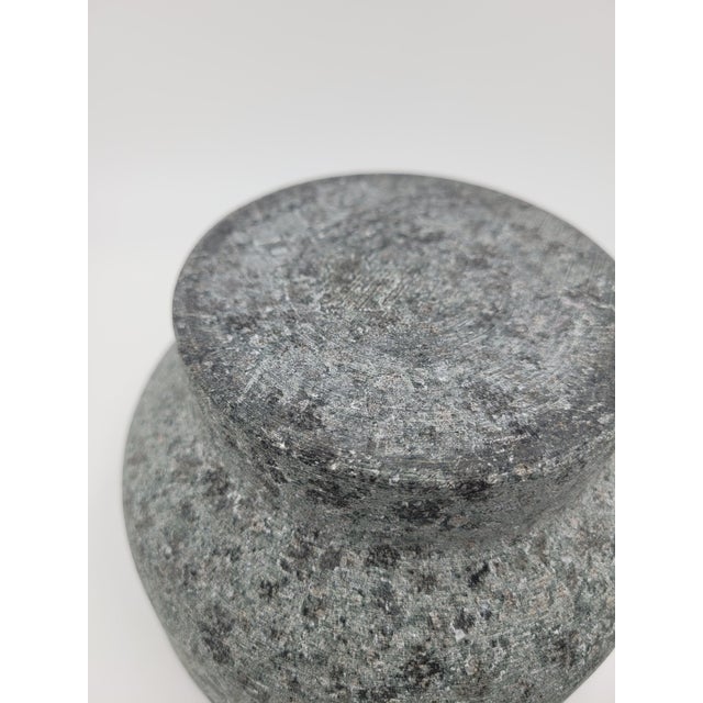 Stone Late 20th Century Granite Mortar and Pestle-2-Piece Set For Sale - Image 7 of 12