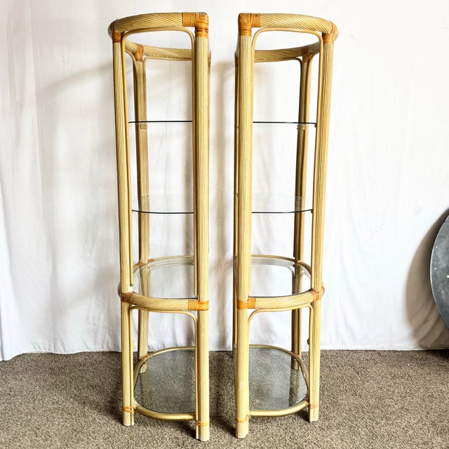 Boho Chic Pencil Reed Etageres - A Pair For Sale - Image 4 of 11