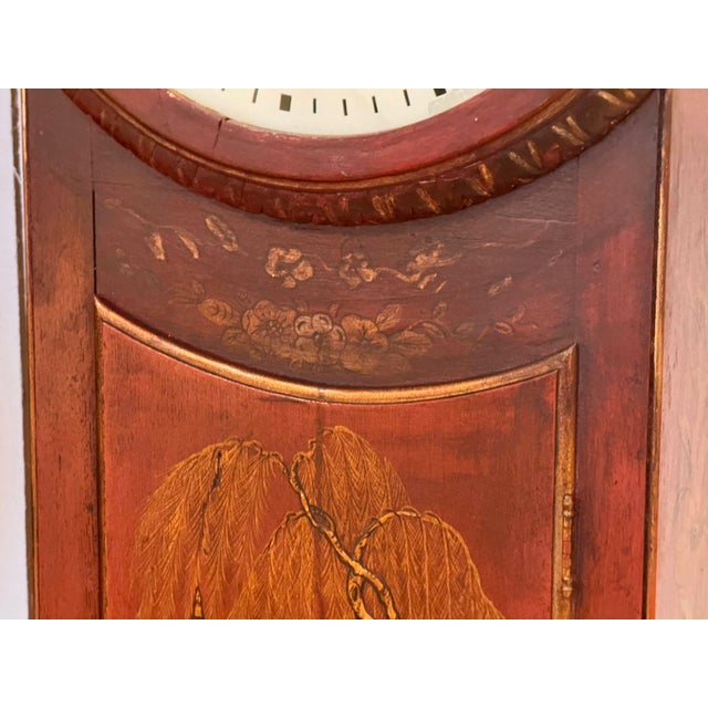 Red 19th Century Chinoiserie Wall Clock For Sale - Image 8 of 15