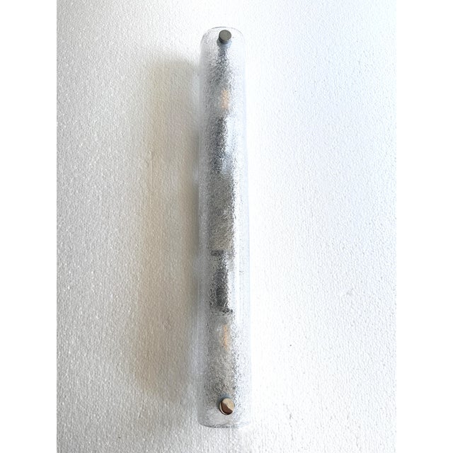 Mid-Century Modern Contemporary Modern Clear Graniglia ”Canalina" Murano Glass Wall Sconce-Set of Two For Sale - Image 3 of 4