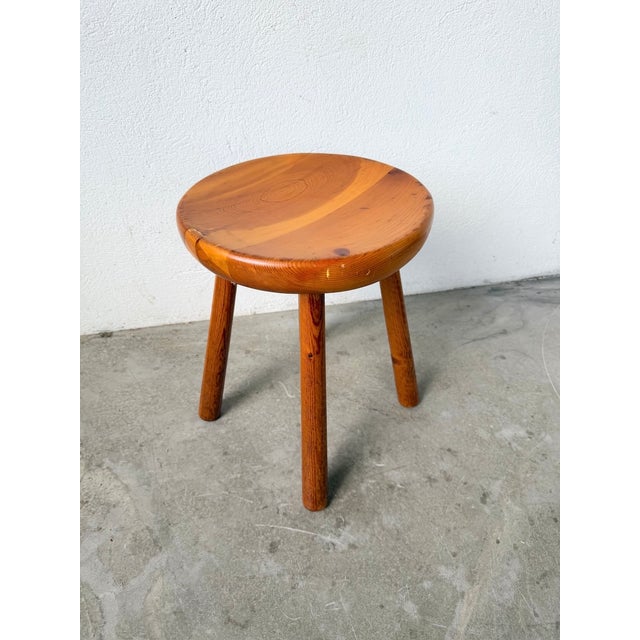 Pine Stool attributed to Charlotte Perriand for Les Arcs, 1960s For Sale - Image 10 of 18