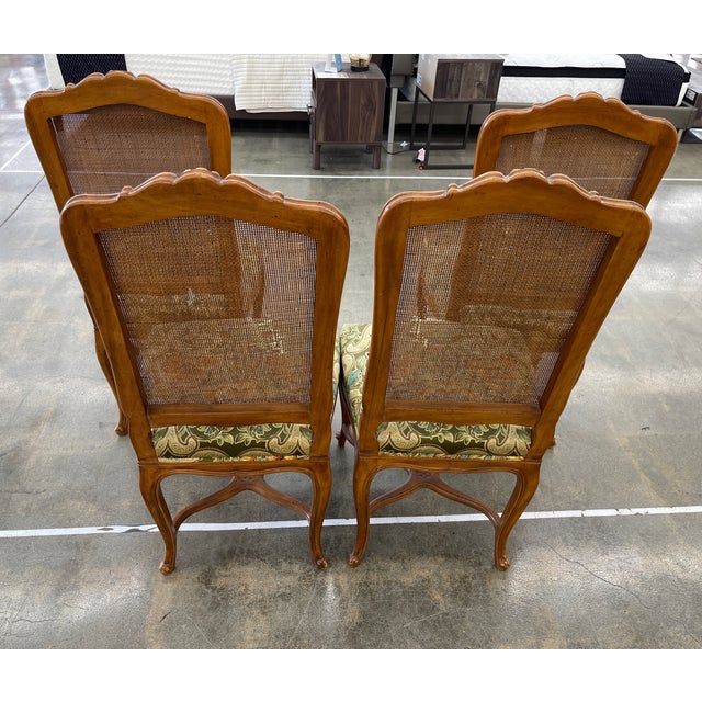 French Country 4 John Widdicomb Cane Back French Country Louis XV Style Dining Chairs For Sale - Image 3 of 11