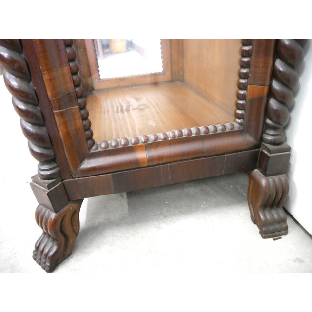 Small Antique Mahogany Display Cabinet For Sale - Image 9 of 18