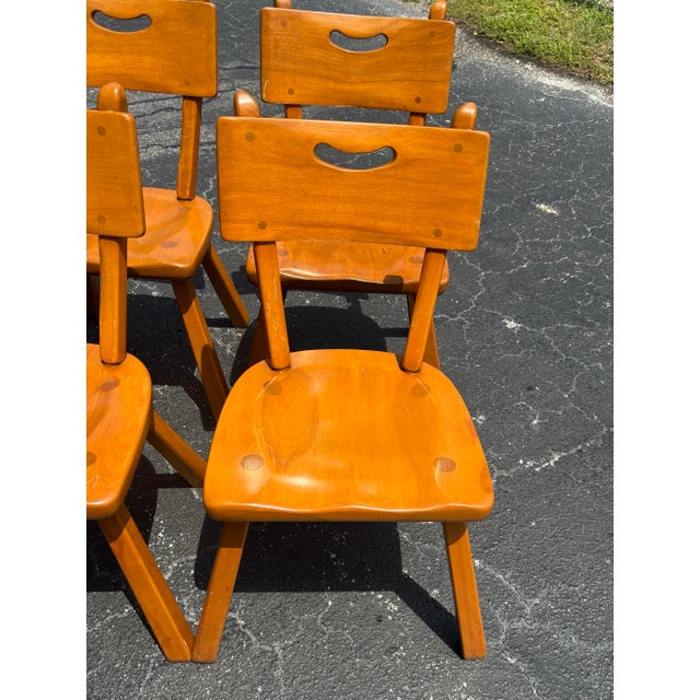 Wood 1950s Set of 4 Cushman Colonial Creations Solid Maple Dining Chairs For Sale - Image 7 of 12