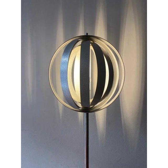 Chromed Metal Floor Lamp with Adjustable Lampshade attributed to Verner Panton, 1970s For Sale - Image 11 of 13