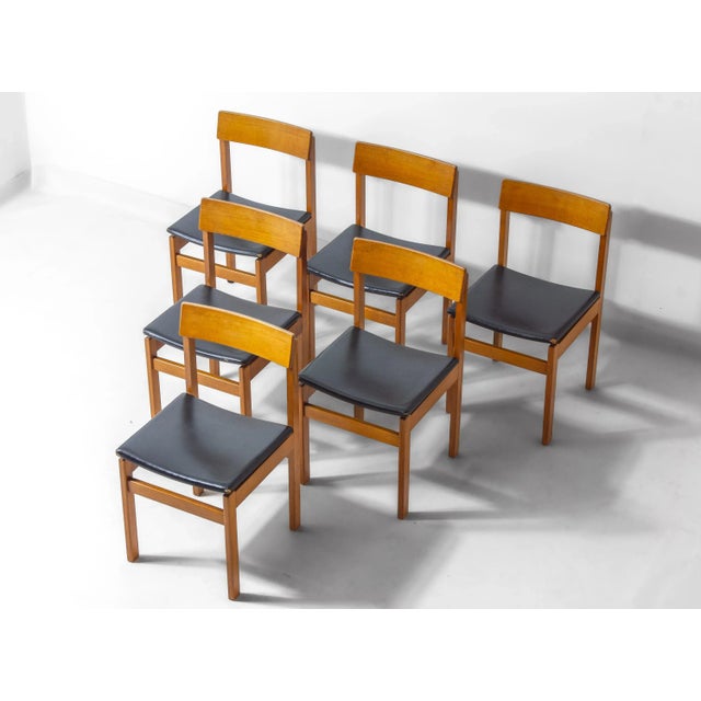 Abstracta Dining Chairs in Beech by Jos de Mey for Van den Berghe-Pauvers, Belgium, 1960s, Set of 6 For Sale - Image 14 of 14