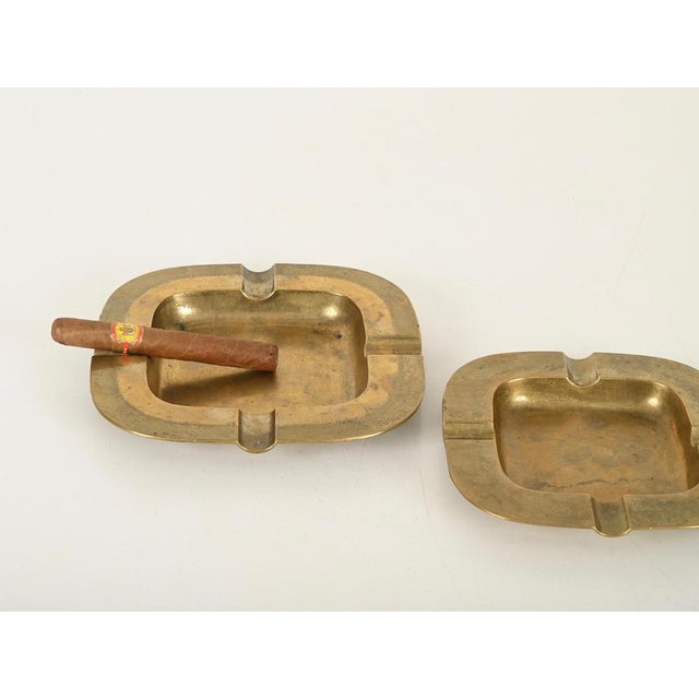 Italian Sculptural Brass Ashtrays by Carl Auböck, 1970s, Set of 3 For Sale - Image 11 of 15