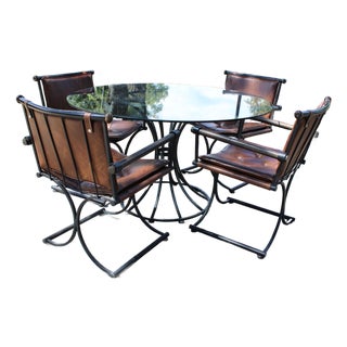 1960s Cleo Baldon Wrought Iron Dining Set - 5 Pieces For Sale