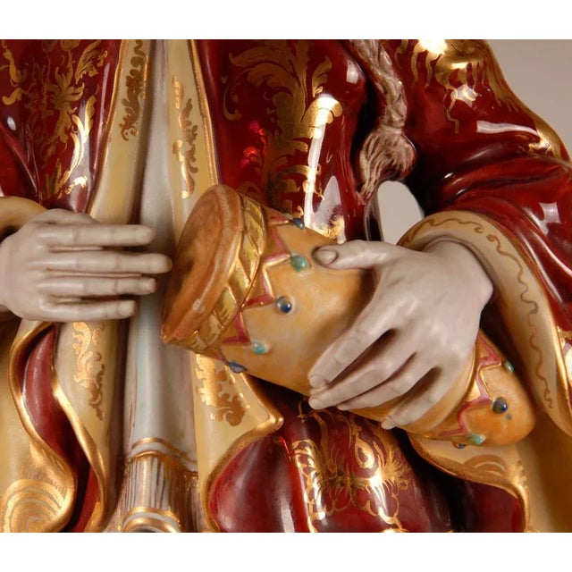 A pair Mid century Italian design Chinese glazed ceramic figurines Depection Chinoiserie Asian couple Made Of glazed...