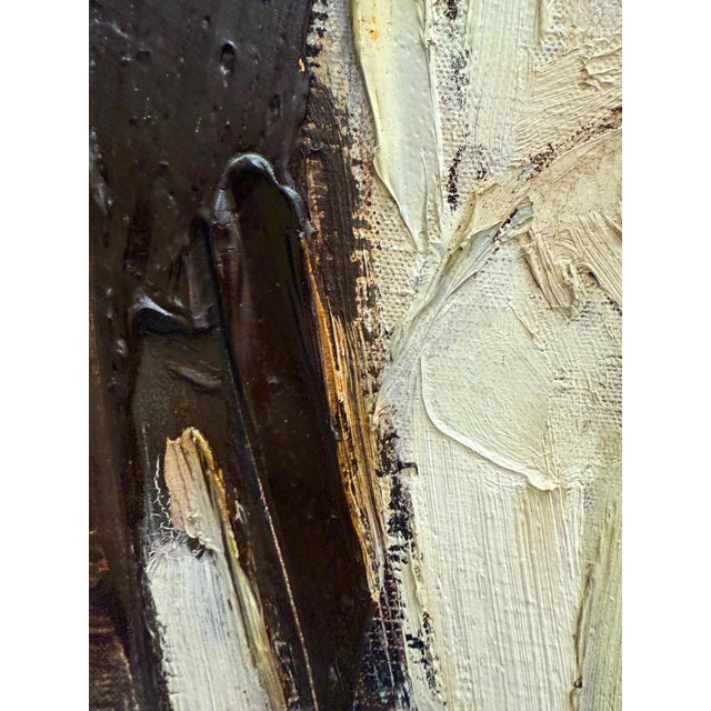 Wood John Emanuel Mid-Century Abstract Impasto Portrait Painting For Sale - Image 7 of 8