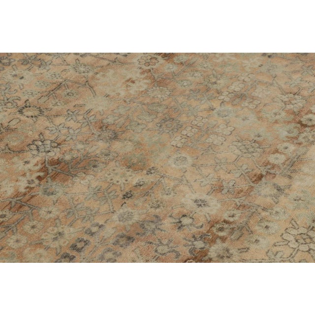 2010s Rug & Kilim’s Samarkand-Inspired Rug in Beige With Cool Ice Blue Floral Patterns For Sale - Image 5 of 8