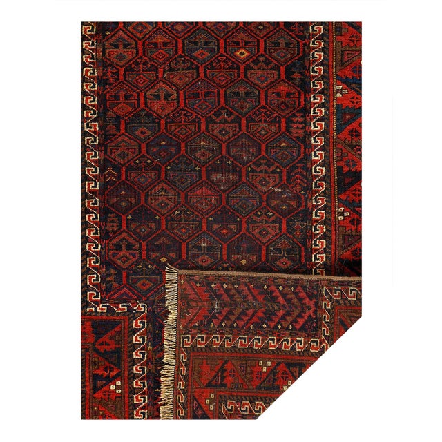 Traditional Pasargad DC Handmade Antique Afghan Baluch Rug For Sale - Image 3 of 3