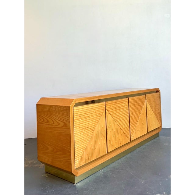 Vintage Geometric Bamboo Credenza For Sale - Image 11 of 15