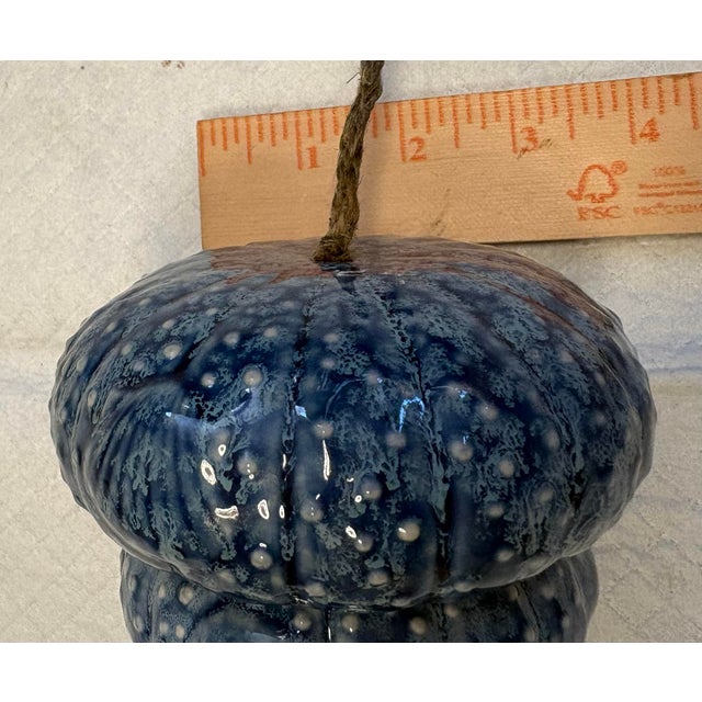 Mid 20th Century Vintage Blue Glazed Studio Pottery Stacked Ceramic Wind Bell Hanging Sculpture For Sale - Image 5 of 8