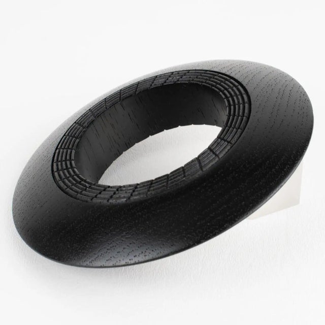 Contemporary Christian Dior Massive Flying Saucer Carved Wood Bangle Bracelet For Sale - Image 3 of 8