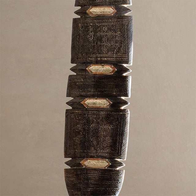 Vintage Berber Hand-Carved Wooden Tent Peg, 1990s For Sale - Image 6 of 7