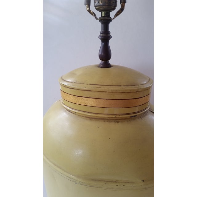 Late 19th Century Chinese Export Tole Tea Caddy Cannister Lamp W Coral Motif For Sale - Image 4 of 4