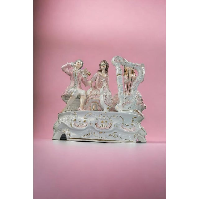 Large Figurine Group of Court Musicians from Capodimonte, 1950s For Sale - Image 9 of 12