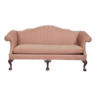 Late 20th Century Kittinger Mahogany Williamsburg Style Chippendale Style Sofa Claw and Ball Feet For Sale