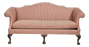 Late 20th Century Kittinger Mahogany Williamsburg Style Chippendale Style Sofa Claw and Ball Feet