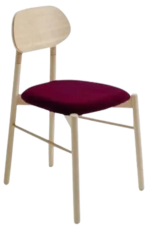 Bokken Upholstered Chair in Natural Beech by Colé Italia
