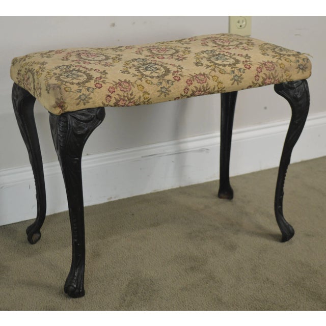 Antique Rococo Style Iron Leg Vanity Bench For Sale - Image 12 of 13