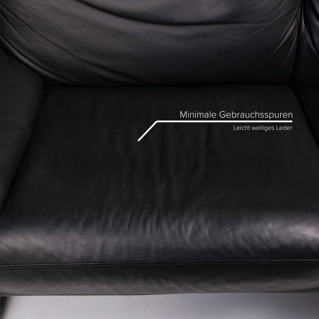 Black Leather Two-Seater Sofa from Ewald Schillig For Sale - Image 6 of 11