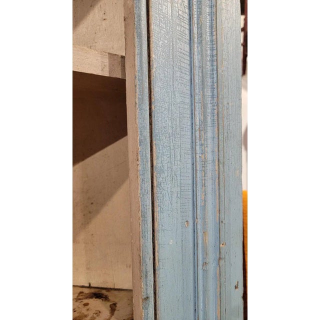 18thc Original Powder Blue Corner Cupboard For Sale - Image 11 of 12