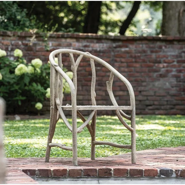 New Special Order Item. The nature-inspired design of the Faux Bois Barrel Chair has a craftsman, cabin-in-the-woods feel....