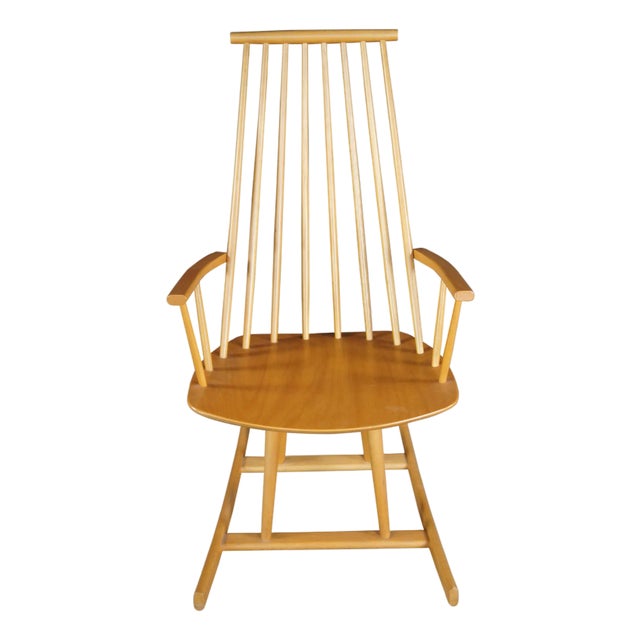 1970s Jorgen Baekmark / FDB Mobler Danish Modern Beech Rocking Chair Modernist Rocker For Sale